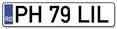 Placuta inmatriculare numar auto  PH-79-LIL, PH 79 LIL, PH79LIL