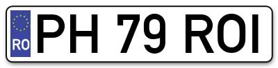 Placuta inmatriculare numar auto  PH-79-ROI, PH 79 ROI, PH79ROI