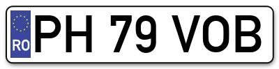 Placuta inmatriculare numar auto  PH-79-VOB, PH 79 VOB, PH79VOB