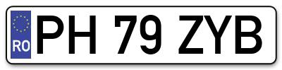 Placuta inmatriculare numar auto  PH-79-ZYB, PH 79 ZYB, PH79ZYB