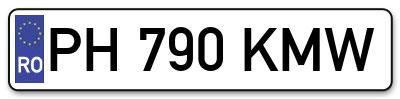 Placuta inmatriculare numar auto  PH-790-KMW, PH 790 KMW, PH790KMW