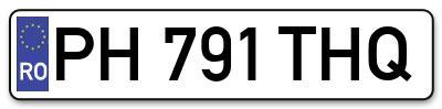 Placuta inmatriculare numar auto  PH-791-THQ, PH 791 THQ, PH791THQ