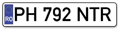 Placuta inmatriculare numar auto  PH-792-NTR, PH 792 NTR, PH792NTR