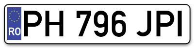 Placuta inmatriculare numar auto  PH-796-JPI, PH 796 JPI, PH796JPI