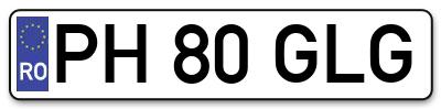 Placuta inmatriculare numar auto  PH-80-GLG, PH 80 GLG, PH80GLG