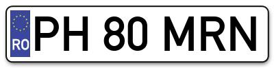 Placuta inmatriculare numar auto  PH-80-MRN, PH 80 MRN, PH80MRN