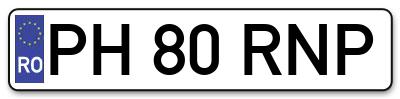Placuta inmatriculare numar auto  PH-80-RNP, PH 80 RNP, PH80RNP