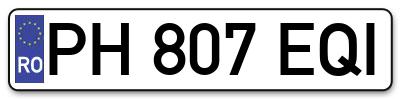 Placuta inmatriculare numar auto  PH-807-EQI, PH 807 EQI, PH807EQI