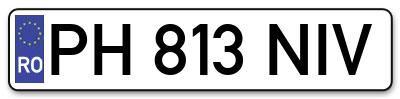 Placuta inmatriculare numar auto  PH-813-NIV, PH 813 NIV, PH813NIV