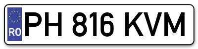 Placuta inmatriculare numar auto  PH-816-KVM, PH 816 KVM, PH816KVM