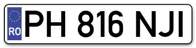 Placuta inmatriculare numar auto  PH-816-NJI, PH 816 NJI, PH816NJI
