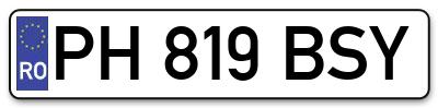 Placuta inmatriculare numar auto  PH-819-BSY, PH 819 BSY, PH819BSY