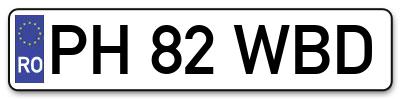 Placuta inmatriculare numar auto  PH-82-WBD, PH 82 WBD, PH82WBD