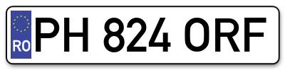Placuta inmatriculare numar auto  PH-824-ORF, PH 824 ORF, PH824ORF