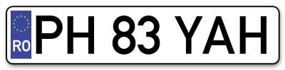 Placuta inmatriculare numar auto  PH-83-YAH, PH 83 YAH, PH83YAH