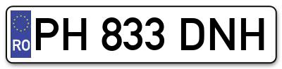 Placuta inmatriculare numar auto  PH-833-DNH, PH 833 DNH, PH833DNH