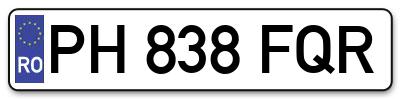 Placuta inmatriculare numar auto  PH-838-FQR, PH 838 FQR, PH838FQR