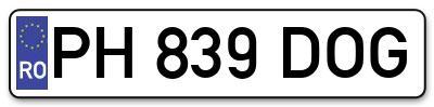 Placuta inmatriculare numar auto  PH-839-DOG, PH 839 DOG, PH839DOG