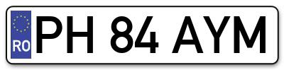 Placuta inmatriculare numar auto  PH-84-AYM, PH 84 AYM, PH84AYM