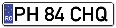 Placuta inmatriculare numar auto  PH-84-CHQ, PH 84 CHQ, PH84CHQ