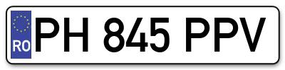 Placuta inmatriculare numar auto  PH-845-PPV, PH 845 PPV, PH845PPV