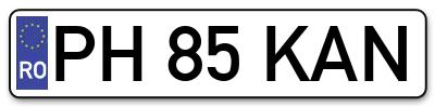 Placuta inmatriculare numar auto  PH-85-KAN, PH 85 KAN, PH85KAN