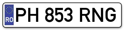Placuta inmatriculare numar auto  PH-853-RNG, PH 853 RNG, PH853RNG