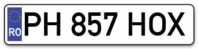 Placuta inmatriculare numar auto  PH-857-HOX, PH 857 HOX, PH857HOX