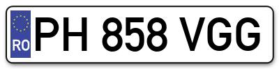 Placuta inmatriculare numar auto  PH-858-VGG, PH 858 VGG, PH858VGG