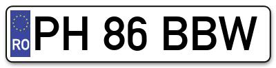 Placuta inmatriculare numar auto  PH-86-BBW, PH 86 BBW, PH86BBW