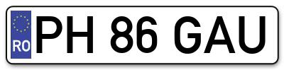 Placuta inmatriculare numar auto  PH-86-GAU, PH 86 GAU, PH86GAU
