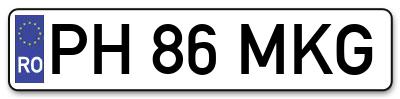 Placuta inmatriculare numar auto  PH-86-MKG, PH 86 MKG, PH86MKG
