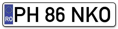 Placuta inmatriculare numar auto  PH-86-NKO, PH 86 NKO, PH86NKO