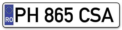 Placuta inmatriculare numar auto  PH-865-CSA, PH 865 CSA, PH865CSA