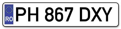 Placuta inmatriculare numar auto  PH-867-DXY, PH 867 DXY, PH867DXY