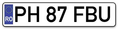 Placuta inmatriculare numar auto  PH-87-FBU, PH 87 FBU, PH87FBU