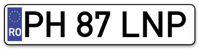 Placuta inmatriculare numar auto  PH-87-LNP, PH 87 LNP, PH87LNP