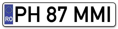 Placuta inmatriculare numar auto  PH-87-MMI, PH 87 MMI, PH87MMI
