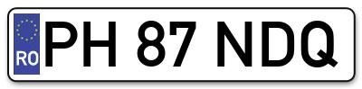 Placuta inmatriculare numar auto  PH-87-NDQ, PH 87 NDQ, PH87NDQ