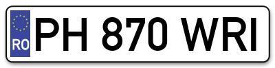 Placuta inmatriculare numar auto  PH-870-WRI, PH 870 WRI, PH870WRI