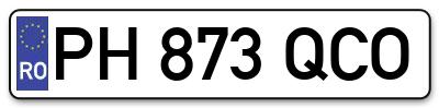 Placuta inmatriculare numar auto  PH-873-QCO, PH 873 QCO, PH873QCO