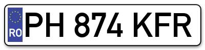 Placuta inmatriculare numar auto  PH-874-KFR, PH 874 KFR, PH874KFR