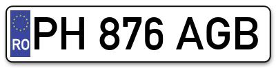 Placuta inmatriculare numar auto  PH-876-AGB, PH 876 AGB, PH876AGB