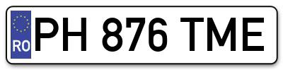 Placuta inmatriculare numar auto  PH-876-TME, PH 876 TME, PH876TME