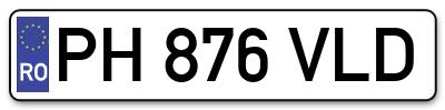 Placuta inmatriculare numar auto  PH-876-VLD, PH 876 VLD, PH876VLD