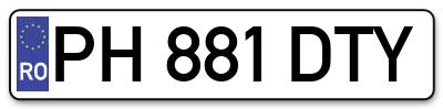 Placuta inmatriculare numar auto  PH-881-DTY, PH 881 DTY, PH881DTY