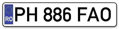 Placuta inmatriculare numar auto  PH-886-FAO, PH 886 FAO, PH886FAO