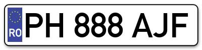 Placuta inmatriculare numar auto  PH-888-AJF, PH 888 AJF, PH888AJF