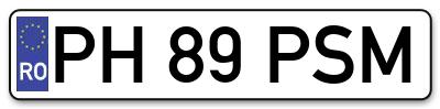 Placuta inmatriculare numar auto  PH-89-PSM, PH 89 PSM, PH89PSM