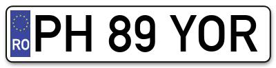 Placuta inmatriculare numar auto  PH-89-YOR, PH 89 YOR, PH89YOR